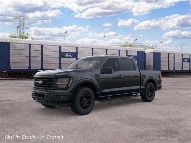 2026 Ford F-150 XLT in Agate Black Metallic — front three-quarter view