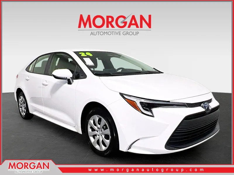 2024 Toyota Corolla Hybrid LE in Ice Cap — front three-quarter view