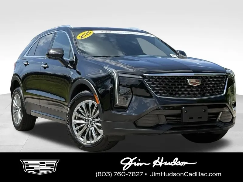 2025 Cadillac XT4 Premium Luxury in Black Metallic — front three-quarter view