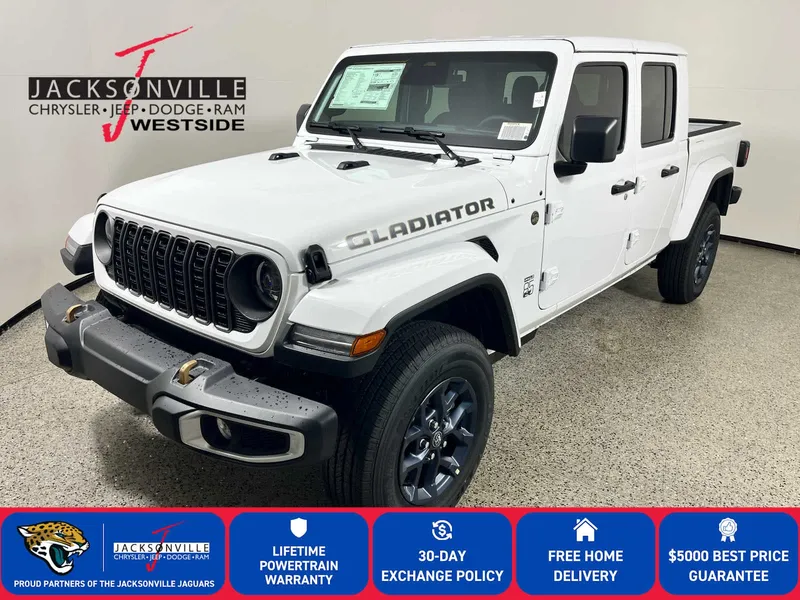 2026 Jeep Gladiator 85th Anniversary Edition in Bright White Clear-Coat Exterior Paint — front three-quarter view