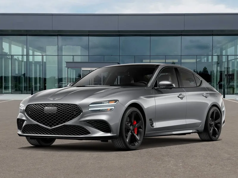 2026 Genesis G70 3.3T Sport Prestige in Savile Silver — front three-quarter view