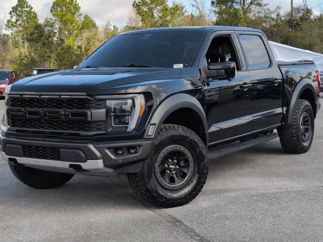 2023 Ford F-150 Raptor in Black — front three-quarter view
