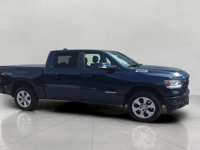 2019 RAM 1500 Big Horn/Lone Star Crew Cab 4x4 5'7" Box in Patriot Blue Pearlcoat — front three-quarter view