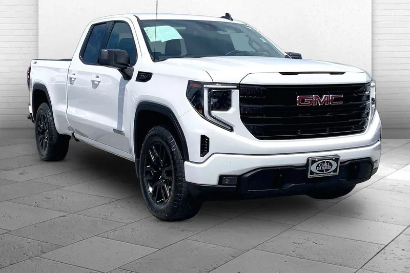 2025 GMC Sierra 1500 Elevation in Summit White — front three-quarter view