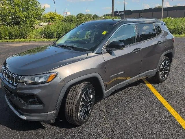 2022 Jeep Compass Limited in Granite Crystal Metallic — front three-quarter view