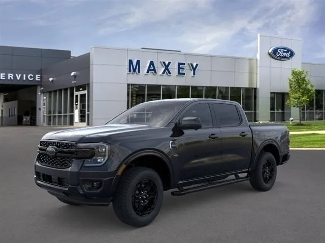 2026 Ford Ranger Lariat® in Shadow Black — front three-quarter view