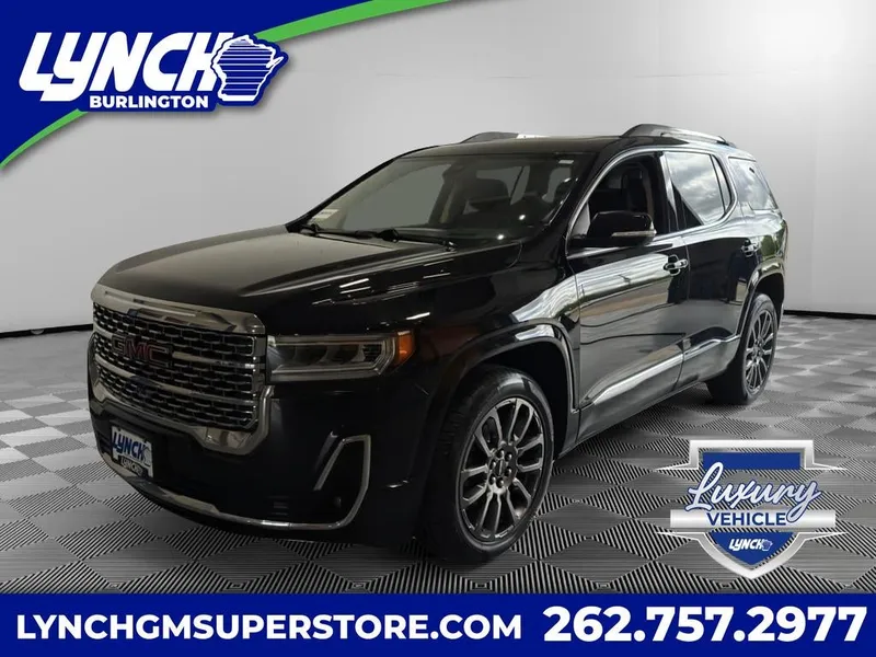 2023 GMC Acadia Denali in Ebony Twilight Metallic — front three-quarter view