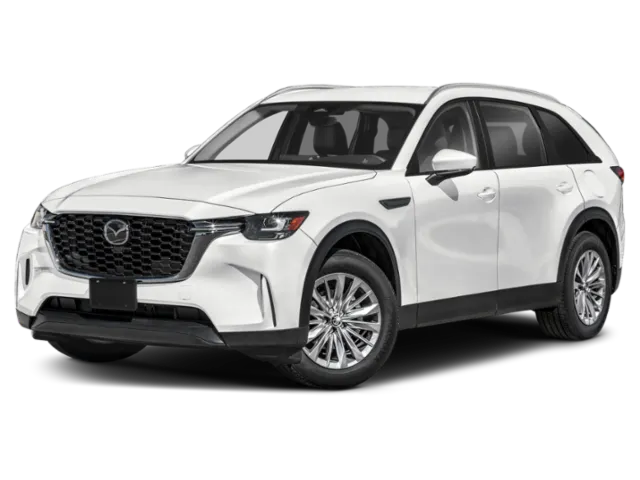 2026 Mazda CX-90 Select in Rhodium White Premium — front three-quarter view