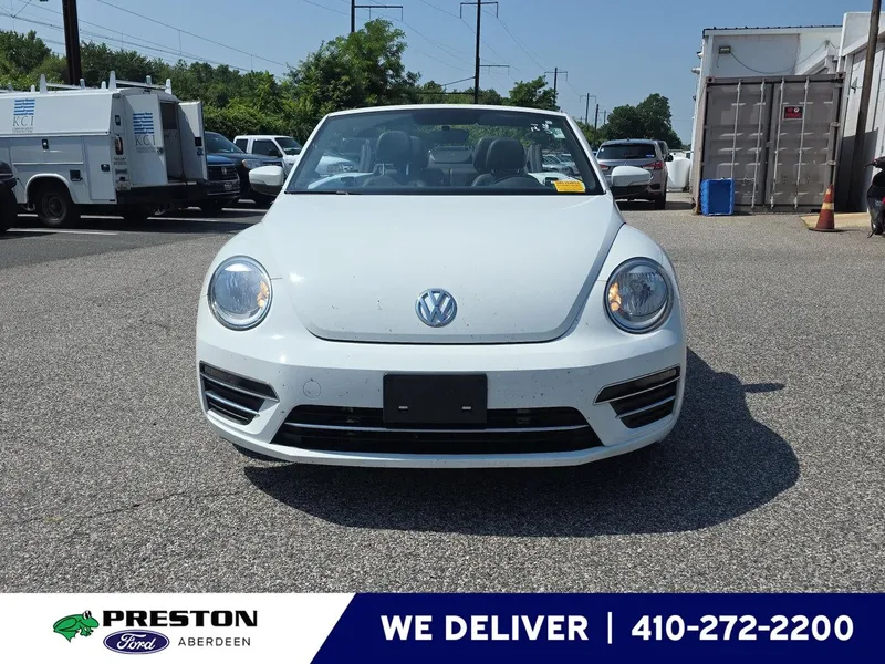 2018 Volkswagen Beetle Convertible S in Pure White And Black Roof — front three-quarter view