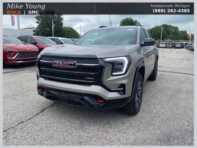 2026 GMC Terrain AT4 in Riverstone Metallic — front three-quarter view