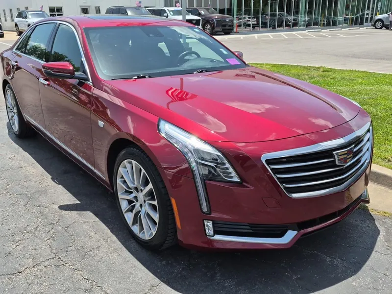 2017 Cadillac CT6 Luxury AWD in Red Passion Tintcoat — front three-quarter view