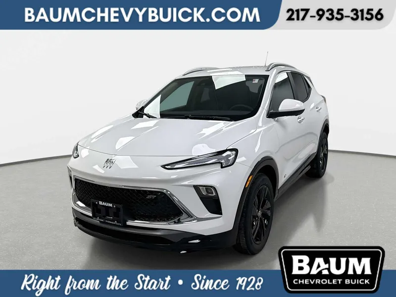 2026 Buick Encore GX Sport Touring in Summit White — front three-quarter view