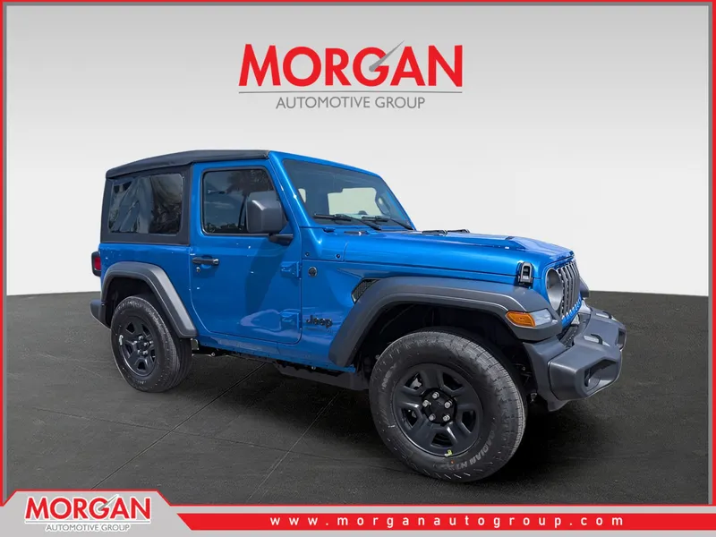 2026 Jeep Wrangler Sport in Blue — front three-quarter view