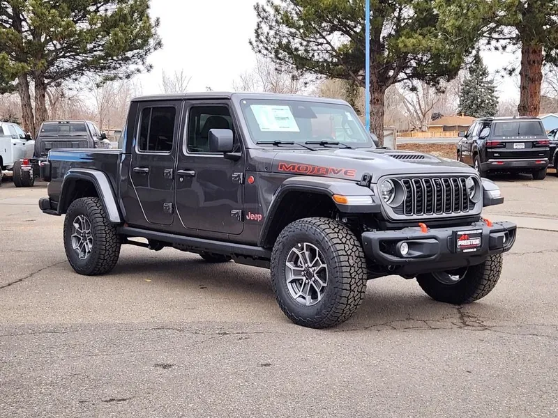2026 Jeep Gladiator GLADIATOR MOJAVE X 4X4 in Granite Crystal Metallic Clear-Coat Exterior Paint — front three-quarter view