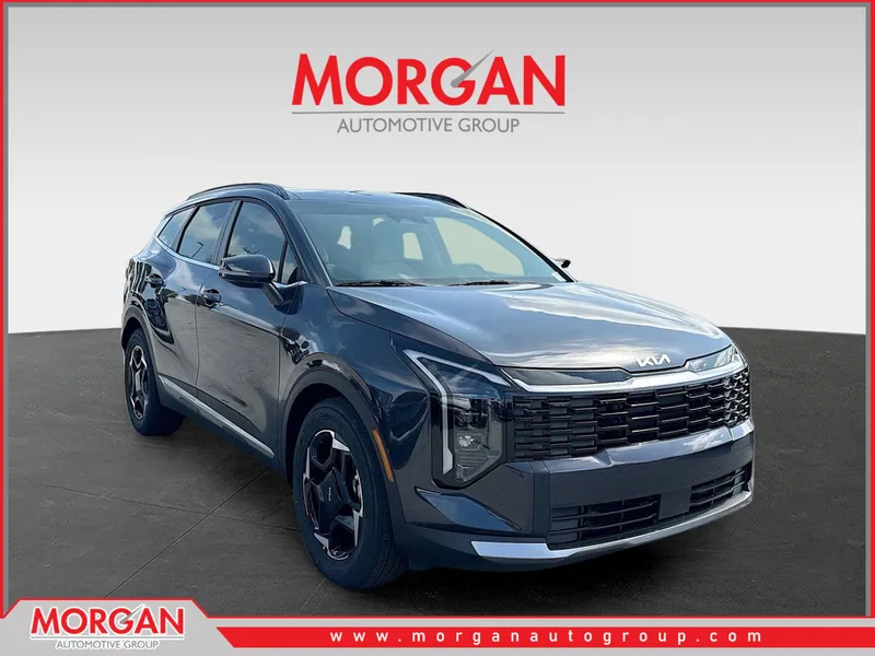 2026 Kia Sportage EX in Panthera Metal Gray — front three-quarter view