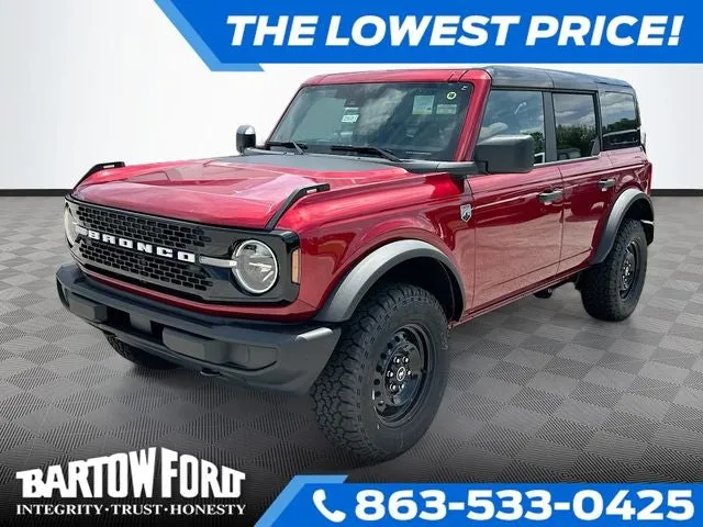 2026 Ford Bronco Big Bend in Ruby Red Metallic — front three-quarter view