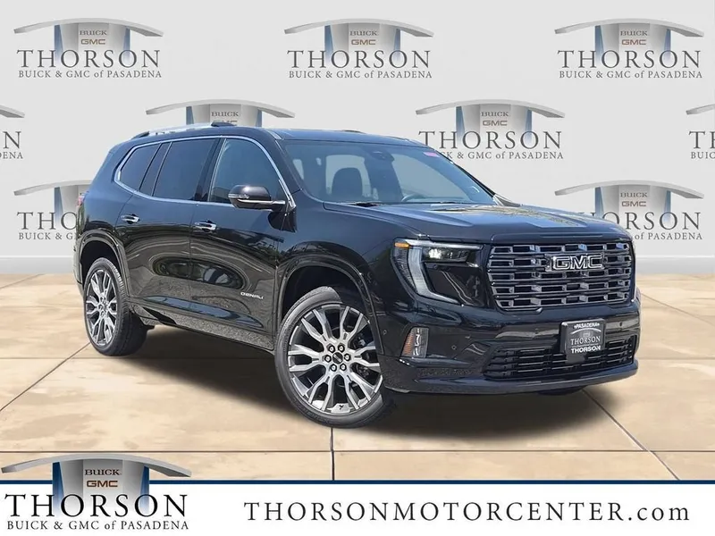 2026 GMC Acadia Denali Ultimate in Ebony Twilight Metallic — front three-quarter view