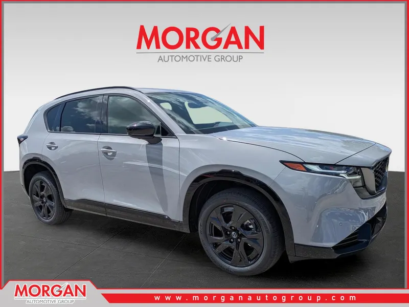 2026 Mazda CX-5 2.5 S Premium Plus in Aero Gray Metallic — front three-quarter view