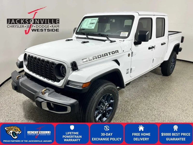 2026 Jeep Gladiator 85th Anniversary Edition in Bright White Clear-Coat Exterior Paint — front three-quarter view