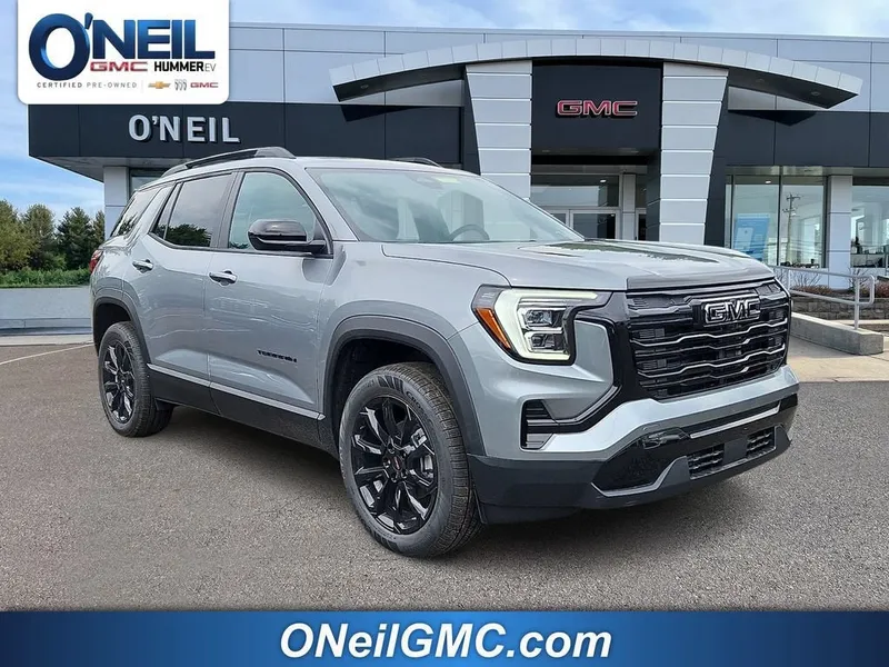 2026 GMC Terrain Elevation in Sterling Metallic — front three-quarter view