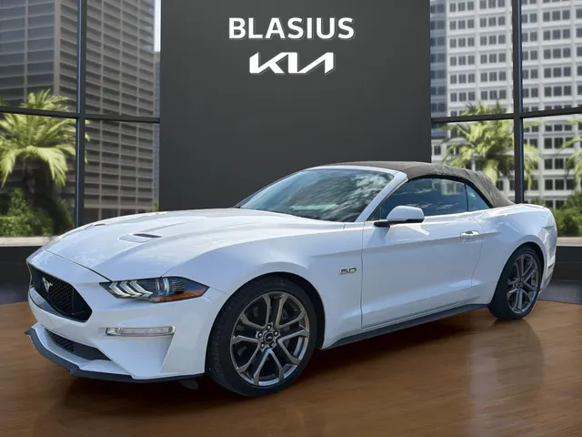 2018 Ford Mustang GT Premium in Oxford White — front three-quarter view