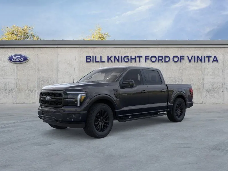 2026 Ford F-150 Lariat in Agate Black Metallic — front three-quarter view