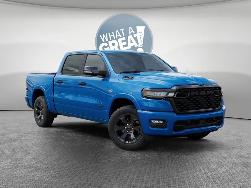 2026 RAM 1500 Big Horn/Lone Star in Hydro Blue Pearl-Coat Exterior Paint — front three-quarter view