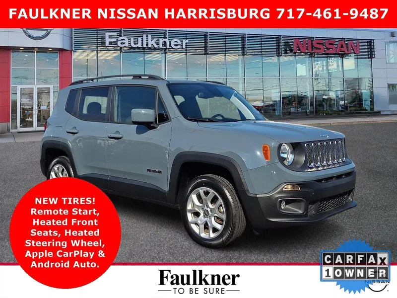 2018 Jeep Renegade Latitude 4x4 in Anvil — front three-quarter view