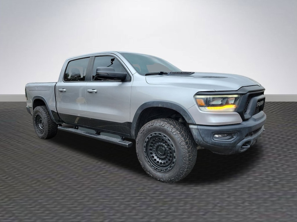 2022 Ram 1500 Rebel in Billet Silver — front three-quarter view