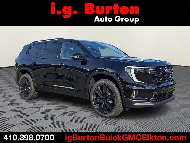 2026 GMC Acadia Elevation in Ebony Twilight Metallic — front three-quarter view