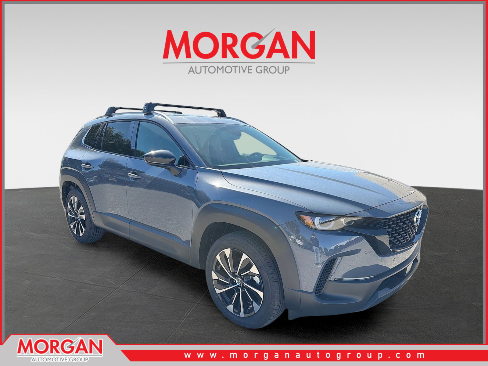 2026 Mazda CX-50 Hybrid Premium Plus in Polymetal Gray Metallic — front three-quarter view