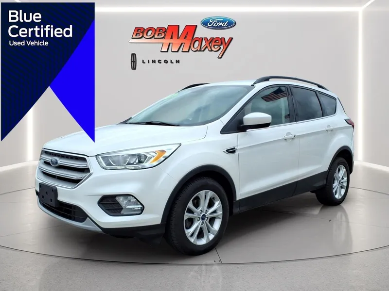 2019 Ford Escape SEL in White — front three-quarter view