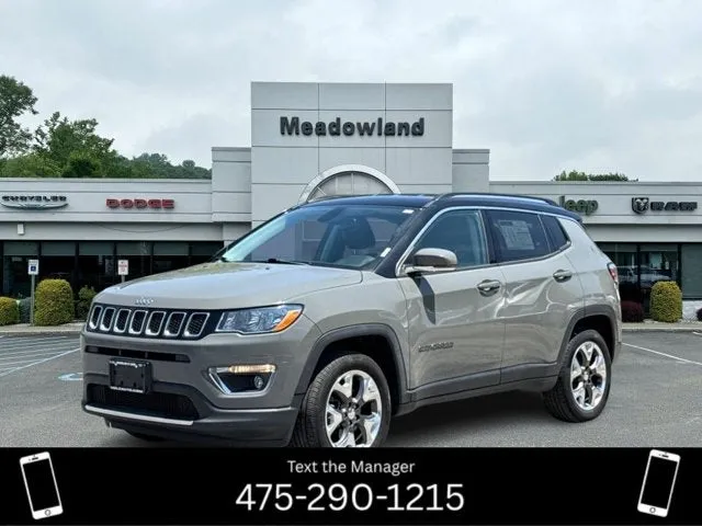 2019 Jeep Compass Limited in Sting-Gray Clearcoat — front three-quarter view