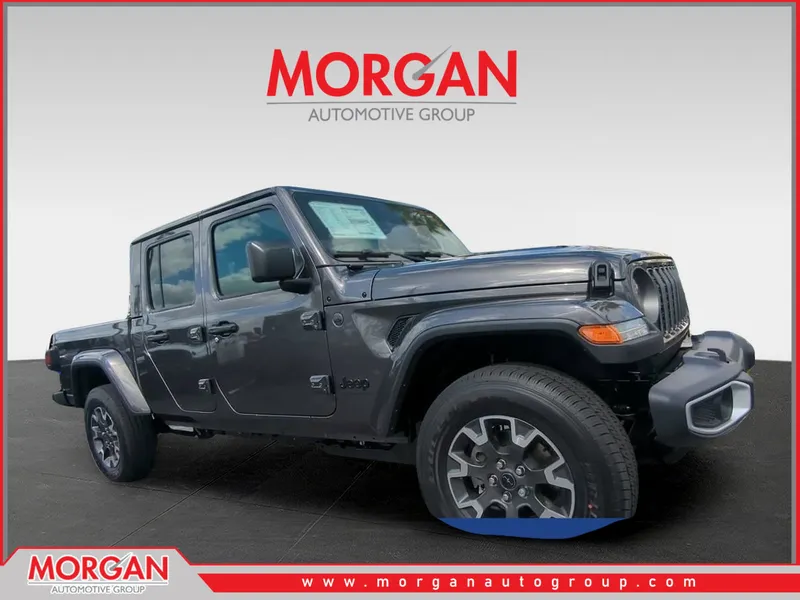 2026 Jeep Gladiator Sahara in Gray — front three-quarter view