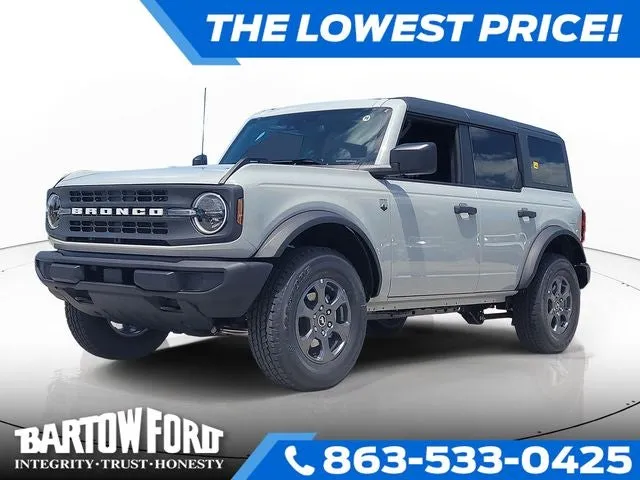 2026 Ford Bronco Big Bend in Avalanche — front three-quarter view