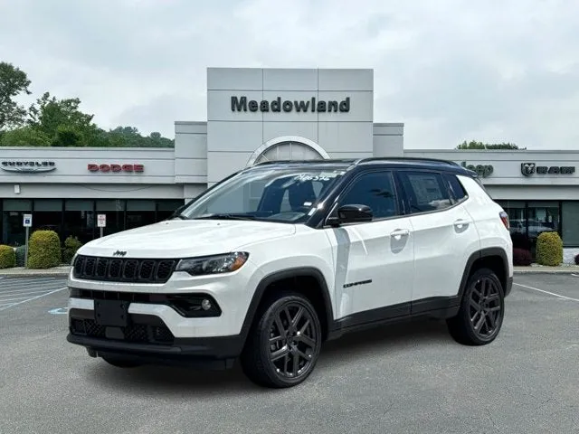 2026 Jeep Compass Limited Altitude in Bright White Clear-Coat Exterior Paint — front three-quarter view
