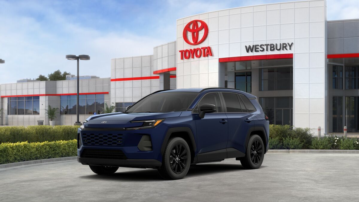 2026 Toyota RAV4 XLE Premium in Blueprint — front three-quarter view