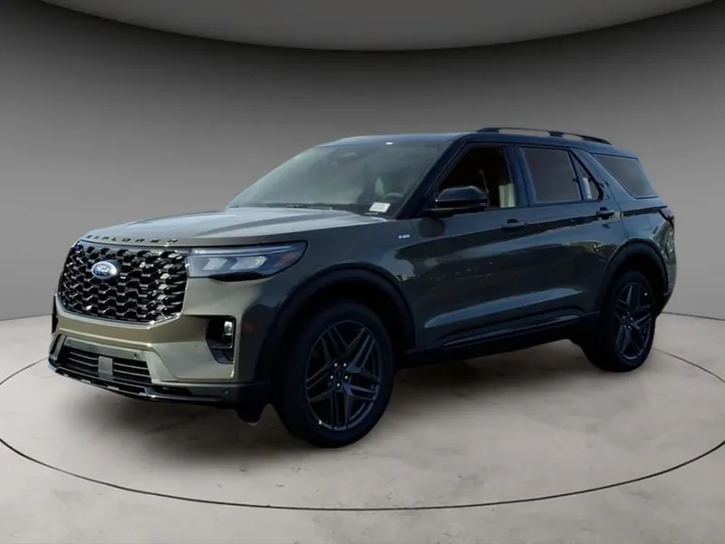2026 Ford Explorer ST-Line in Gray — front three-quarter view