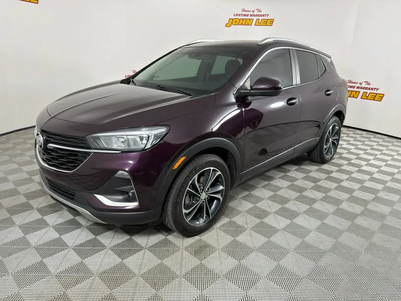 2020 Buick Encore GX Select in Black Currant Metallic — front three-quarter view