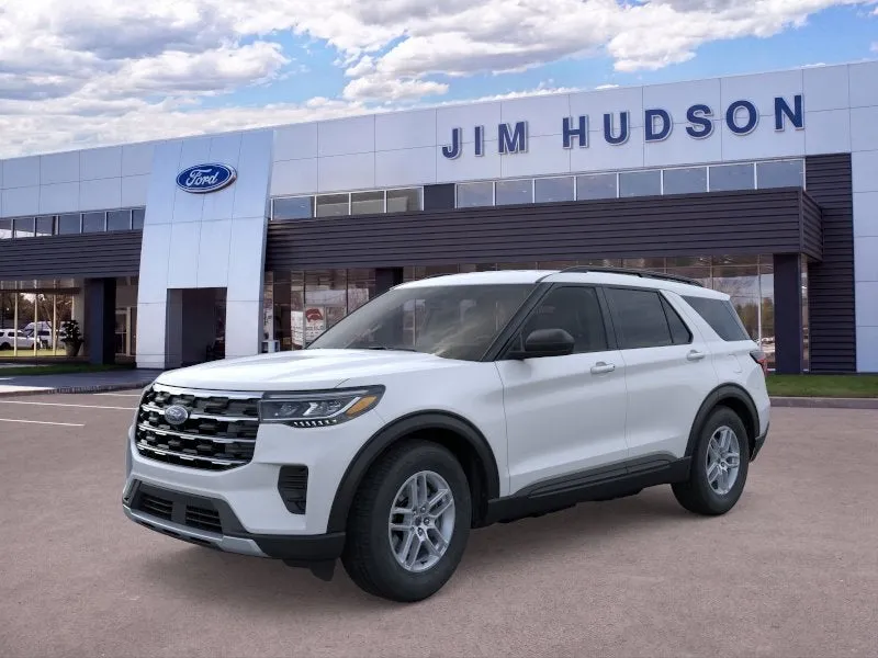 2026 Ford Explorer Active in White Metallic — front three-quarter view
