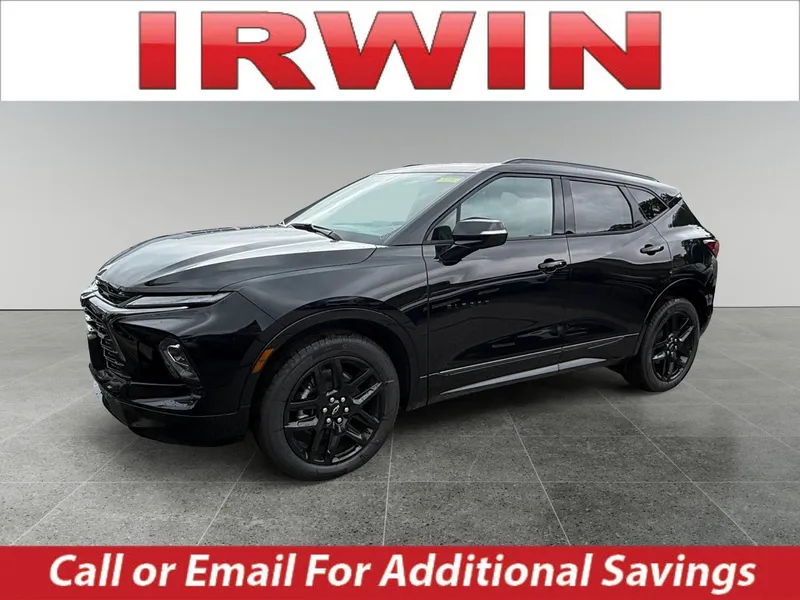 2026 Chevrolet Blazer RS in Black — front three-quarter view
