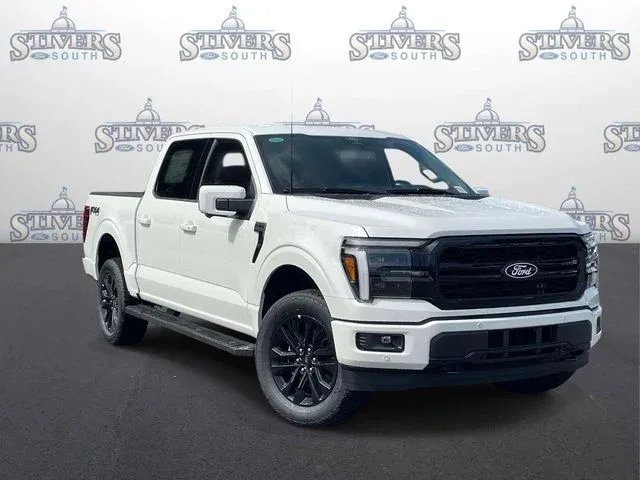 2026 Ford F-150 Lariat in White — front three-quarter view