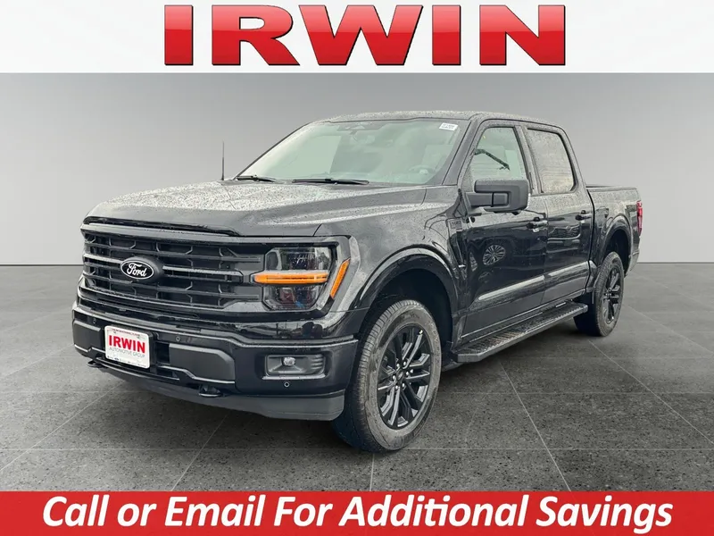 2026 Ford F-150 XLT in Black — front three-quarter view