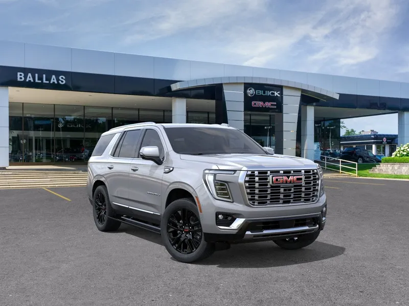 2026 GMC Yukon Denali in Sterling Metallic — front three-quarter view