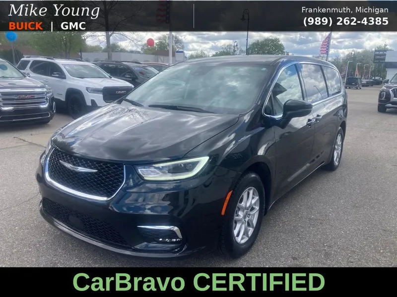 2023 Chrysler Pacifica Touring L in Black — front three-quarter view