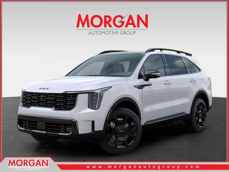 2026 Kia Sorento Hybrid X-Line SX Prestige in Snow White Pearl — front three-quarter view