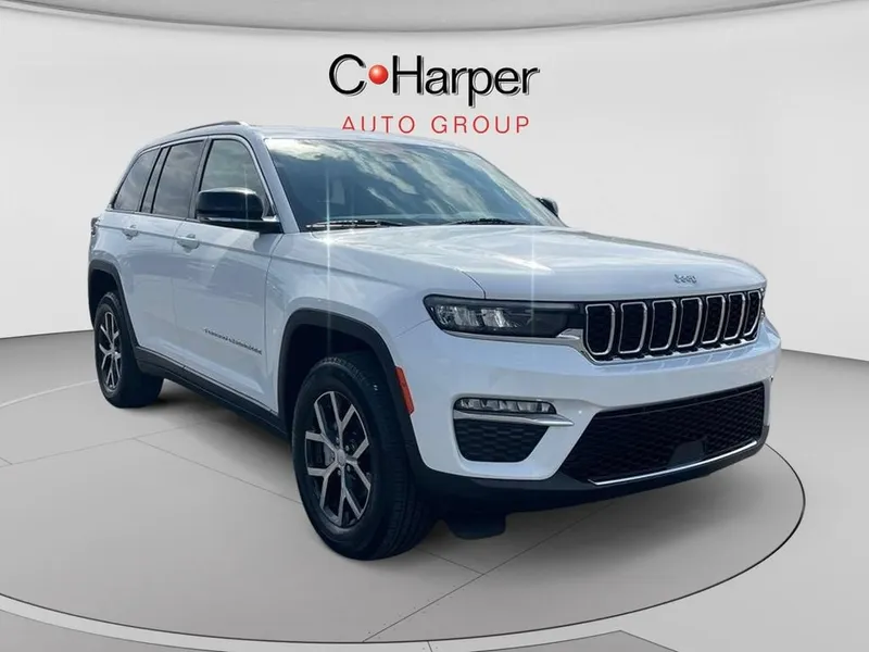 2023 Jeep Grand Cherokee Limited 4x4 in White — front three-quarter view