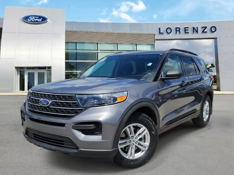 2022 Ford Explorer XLT in Carbonized Gray Metallic — front three-quarter view