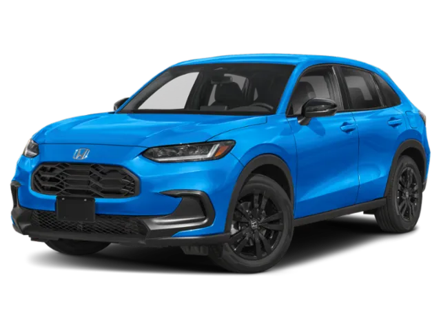 2026 Honda HR-V Sport in Boost Blue Pearl — front three-quarter view