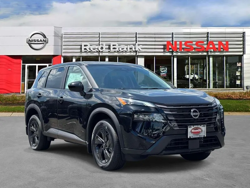 2026 Nissan Rogue SV in Super Black — front three-quarter view